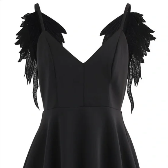 Angel wings black mini dress - Picture 2 of 11